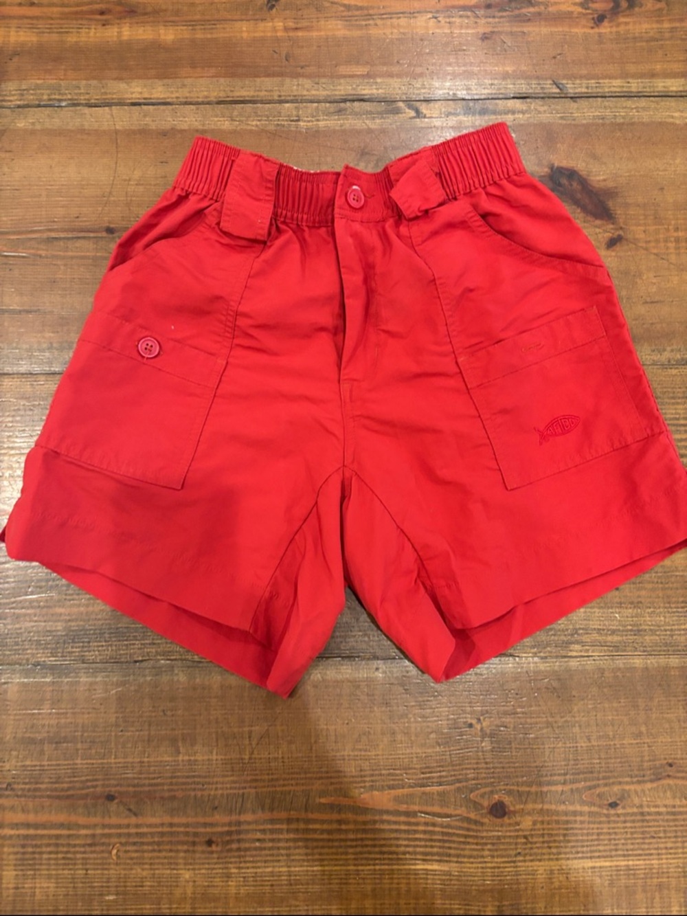 AFTCO Red Elastic Waist Swim Shorts